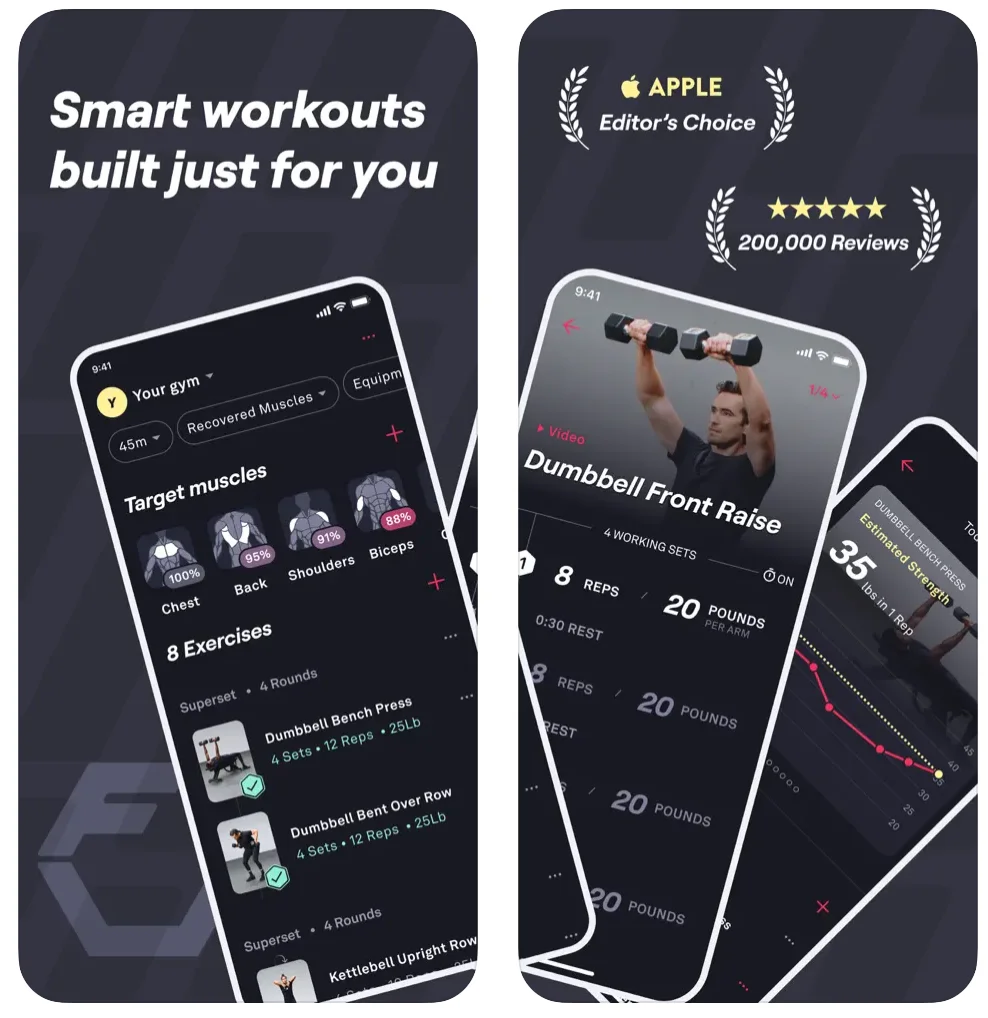 fitness app displaying personalized workout routines and progress tracking