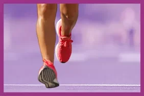 Woman running on pavement