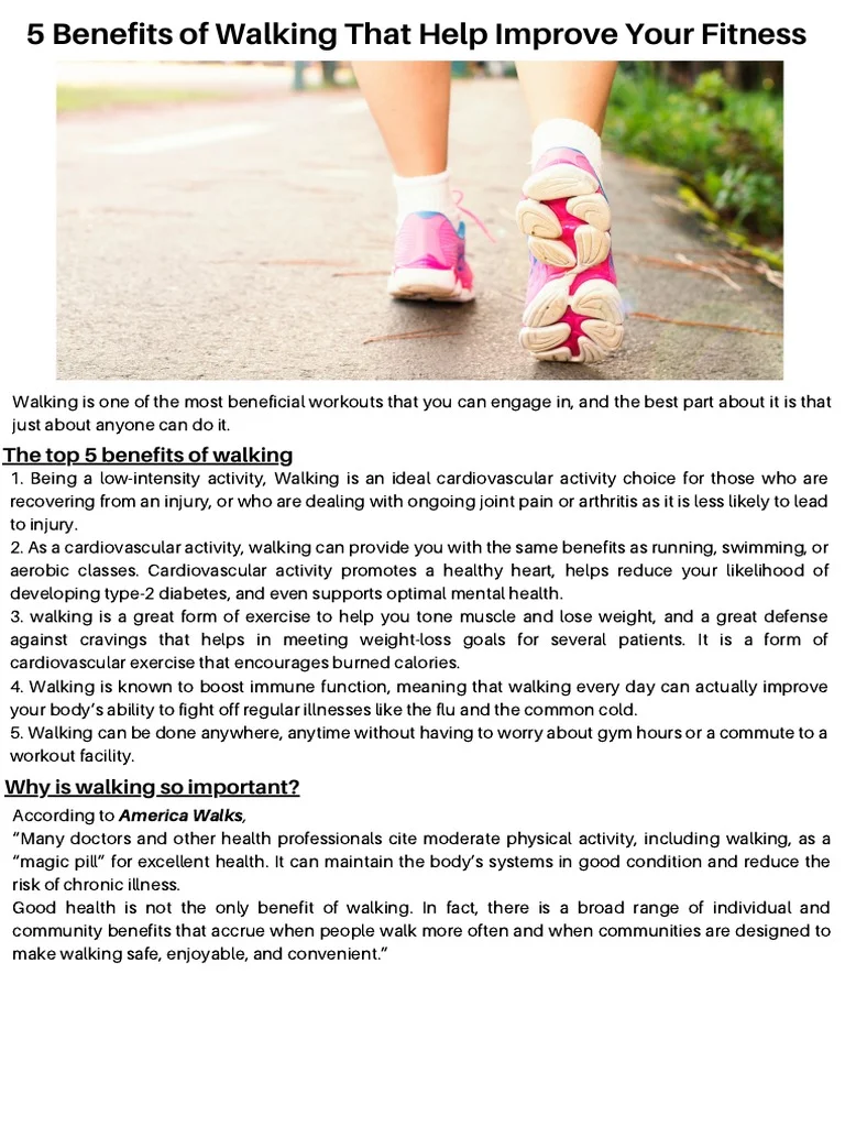 5 Benefits of Walking That Help Improve Your Fitness | PDF | Physical ...